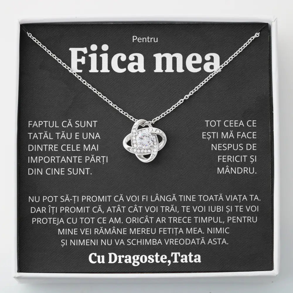 Cadou Fiica - Colier Love Knot Tata Fericit 3