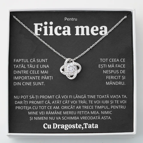 Cadou Fiica - Colier Love Knot Tata Fericit 3