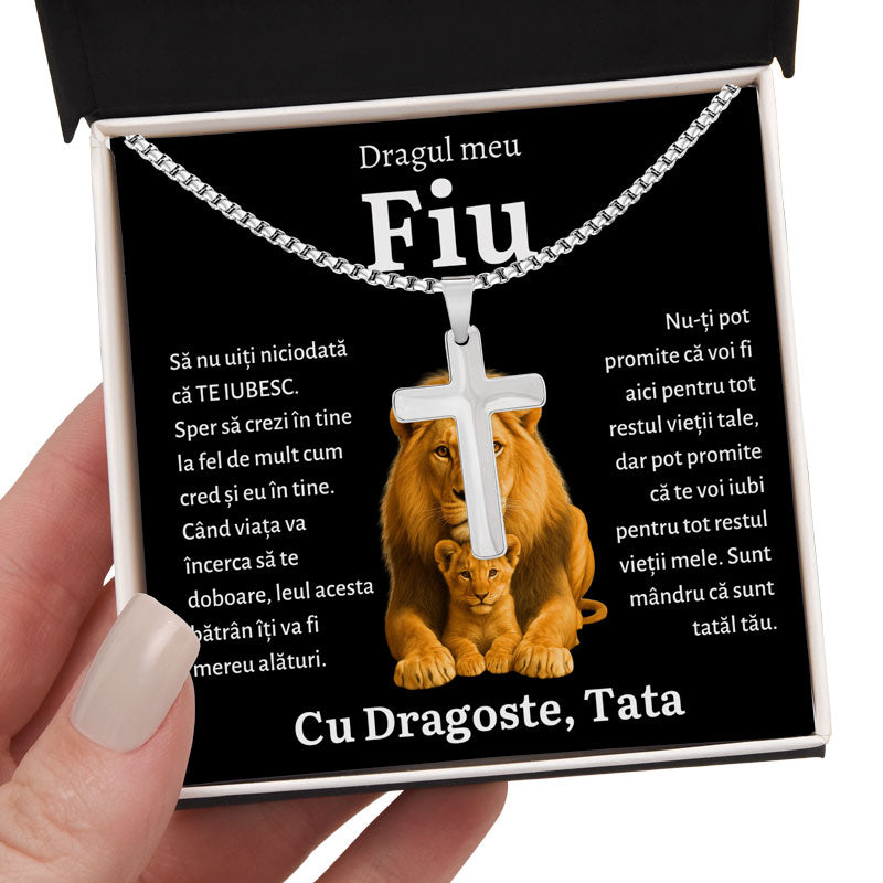 Cadou Fiu - Colier Cruce Lei NGR Tata