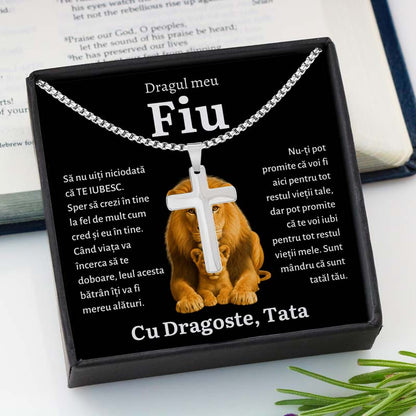 Cadou Fiu - Colier Cruce Lei NGR Tata