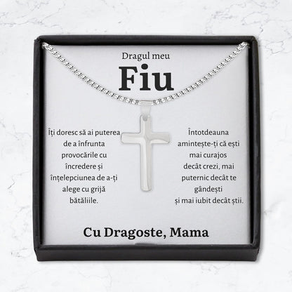 Cadou Fiu - Colier Cruce Mama Putere