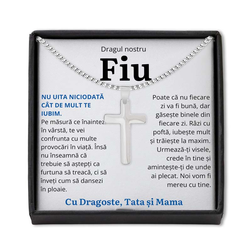 Cadou Fiu - Colier Cruce Provocari Parinti