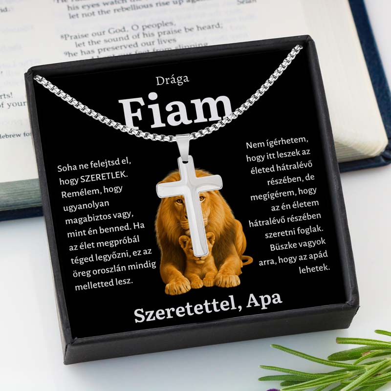 11C Ajándék a fiának - Apa kereszt nyaklánc