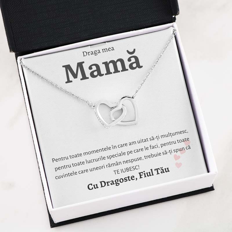 Cadou Mama - Colier Inimi Fiu Momente