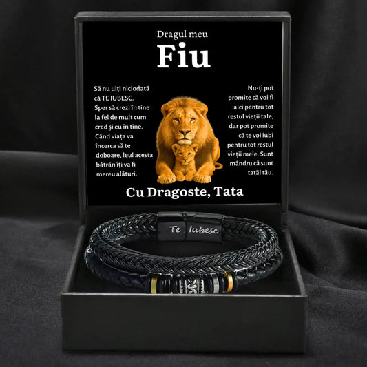 Cadou Fiu - Bratara Piele Lei Tata NGR