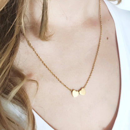 Cadou Fiica - Colier Gold Hearts Tata BLK