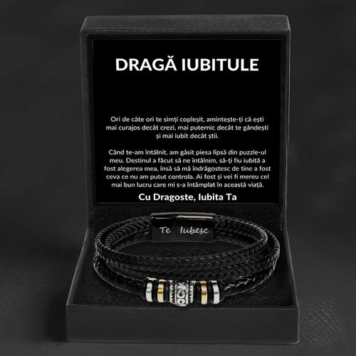 Cadou Iubit - Bratara Piele BLK