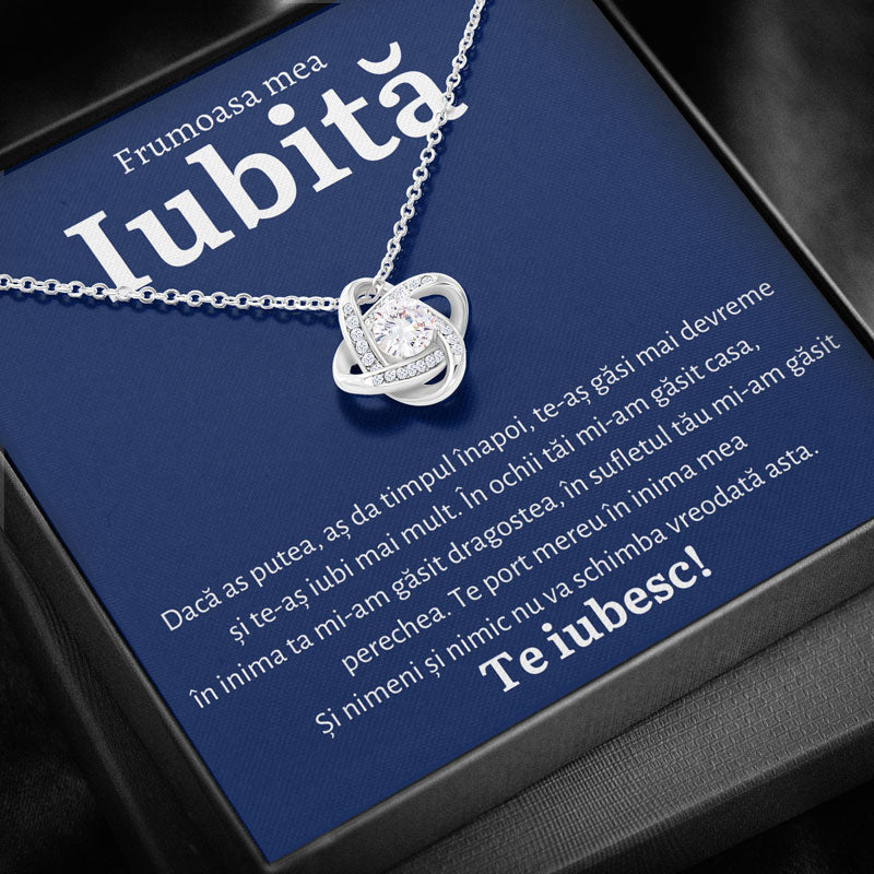 Cadou Iubita - Colier Love Knot Blue