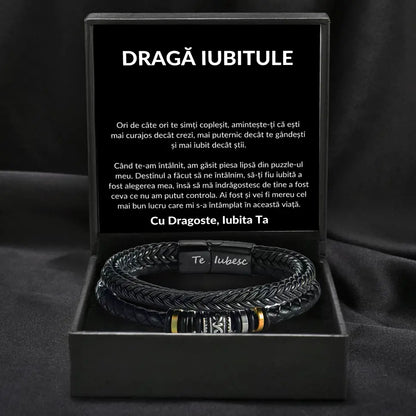 Cadou Iubit - Bratara Piele BLK