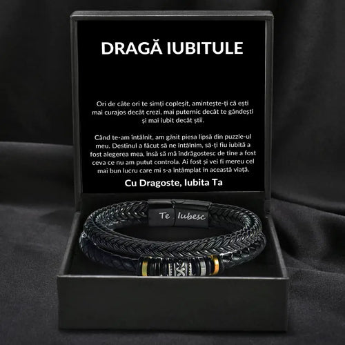 Cadou Iubit - Bratara Piele BLK