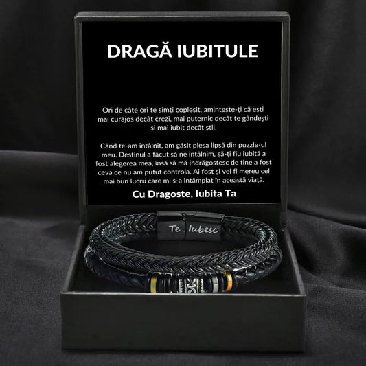 Cadou Iubit - Bratara Piele BLK