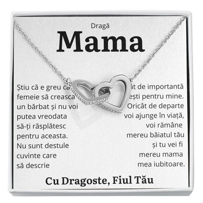 Cadou Mama - Colier Inimi Fiu "Importanta"