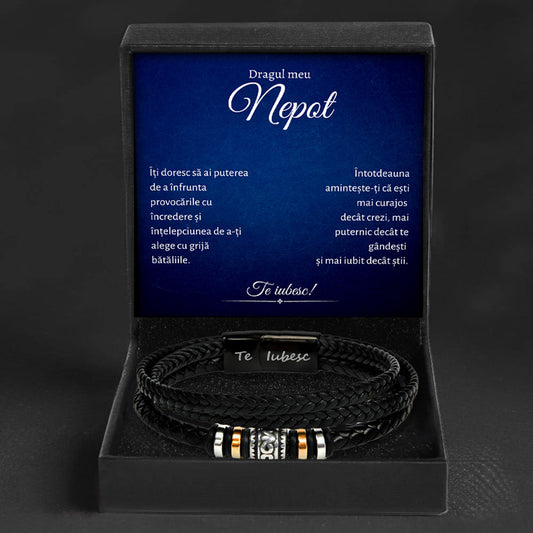 Cadou Nepot - Bratara Piele Blue