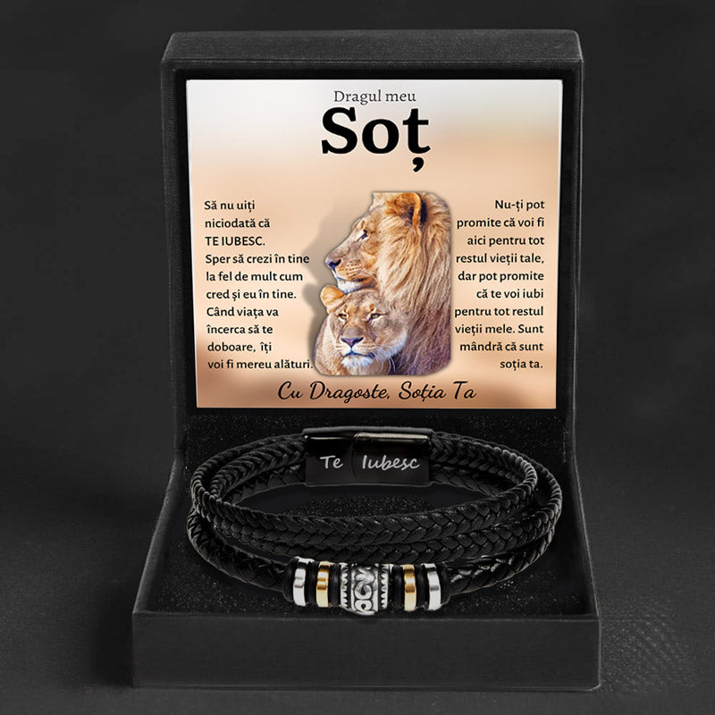 Cadou Sot - Bratara Piele Lei