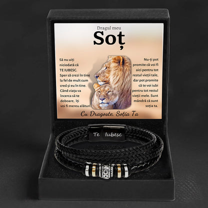 Cadou Sot - Bratara Piele Lei