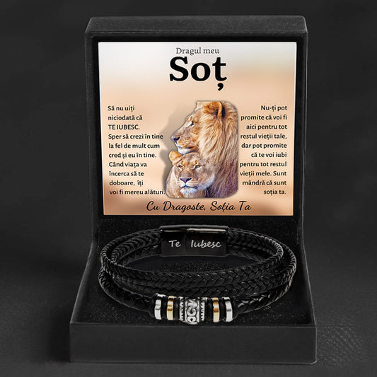 Cadou Sot - Bratara Piele Lei