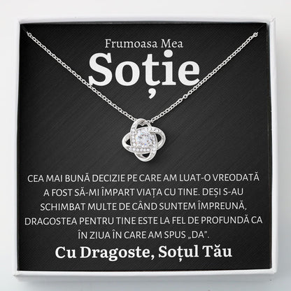 Cadou Sotie - Colier Love Knot DECIZIE