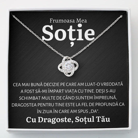 Cadou Sotie - Colier Love Knot DECIZIE