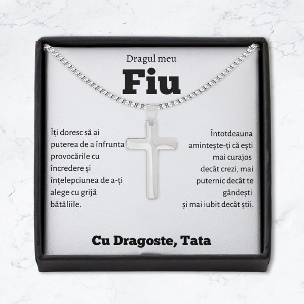 Cadou Fiu - Colier Cruce Tata Putere - imagine 2