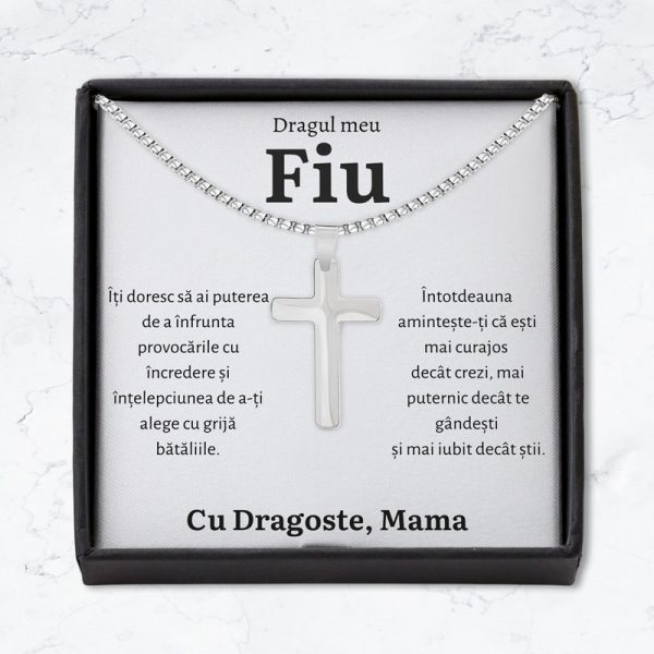 Cadou Fiu - Colier Cruce Mama Putere - imagine 2