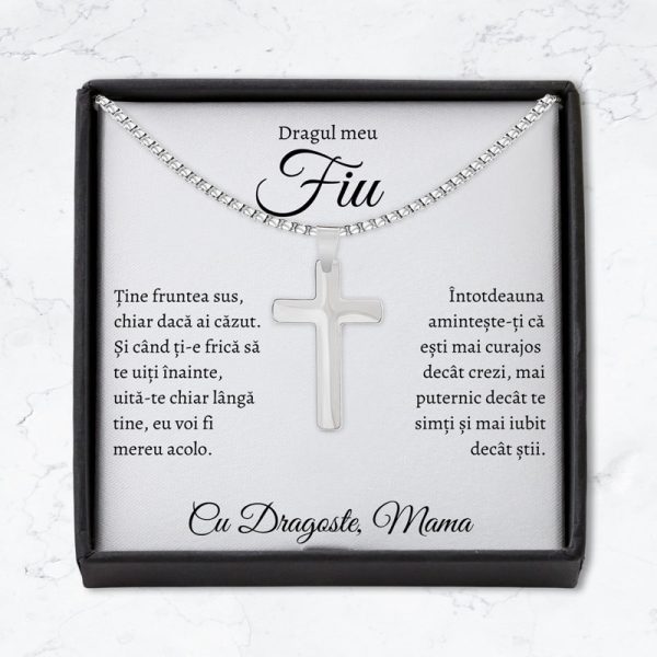 Cadou Fiu - Colier Cruce Mama Fruntea - imagine 2