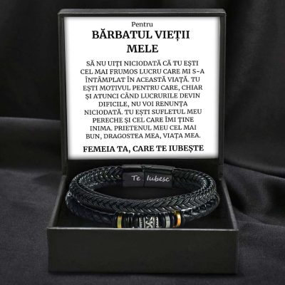 Cadou Barbatul Vietii - Bratara Piele