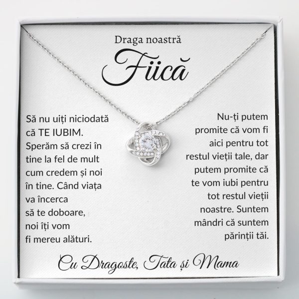 Cadou Fiica - Colier Love Knot Alaturi Parinti - imagine 2