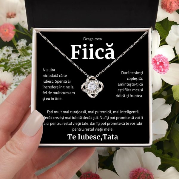 Cadou Fiica - Colier Love Knot Tata BLK - imagine 2