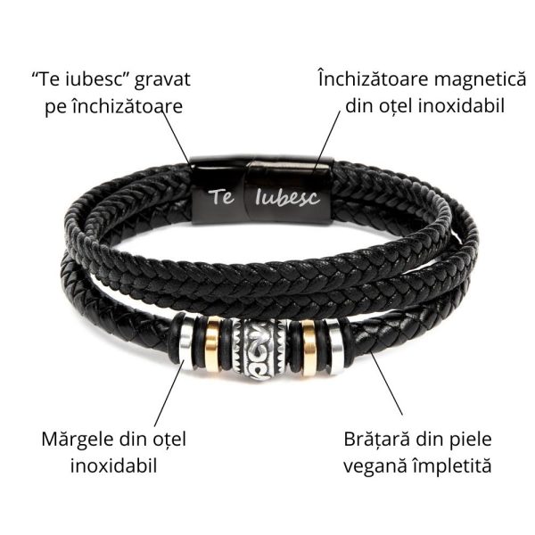 Cadou Barbatul Inimii - Bratara Piele - imagine 4