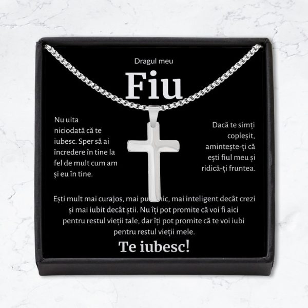 Cadou Fiu - Colier Cruce BLK - imagine 2