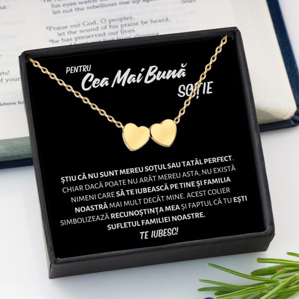 Cadou CBS Sotie - Colier Gold Hearts - imagine 2