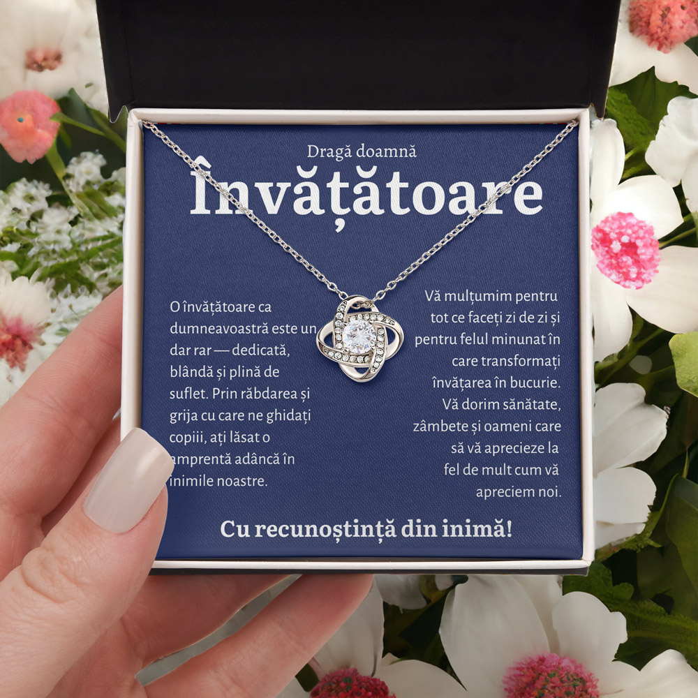 Cadou Invatatoare Blue - Colier Love Knot - imagine 2